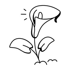 A hand drawn icon of potted plant 

