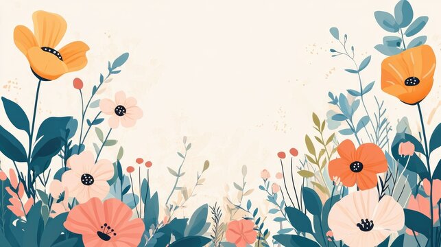 Vibrant floral arrangement with colorful blossoms on a soft pastel background creating a cheerful and uplifting atmosphere