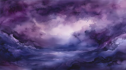 Fototapeta premium Dramatic Purple Watercolor Background