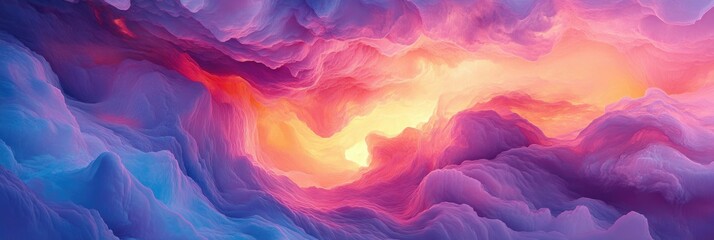 Obraz premium Whirlwind of Nature: 3D Render of Quartzite Stone Surrounded by Clouds and Mountains