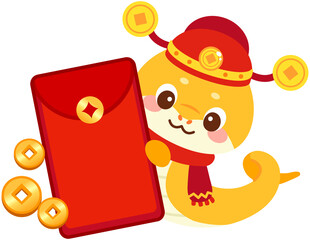 Chinese new year zodiac snake red envelope