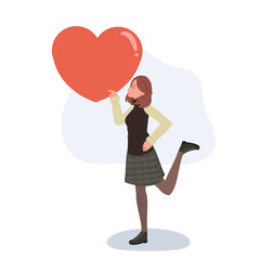 female holding big red heart as a symbol of self-love, care, and emotional supportfemale holding big red heart as a symbol of self-love, care, and emotional support