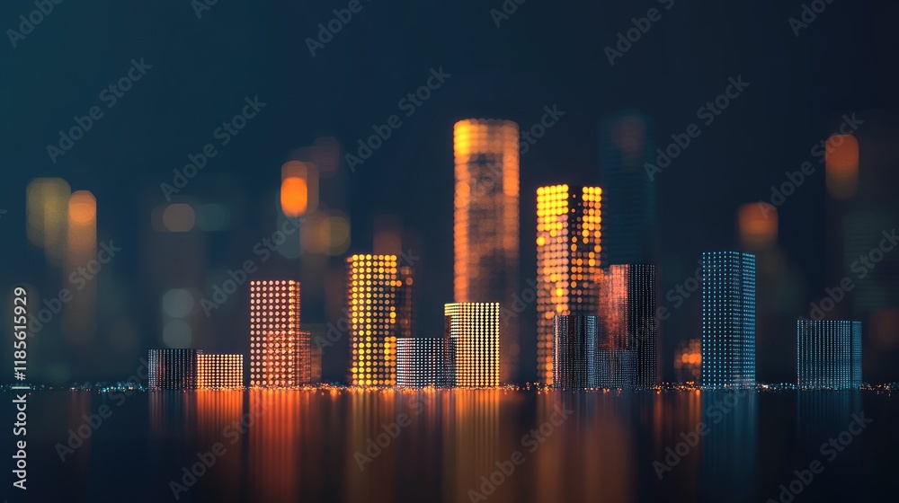 Poster an abstract d bar graph illustrating a comparison of different categories, with glossy textures and 