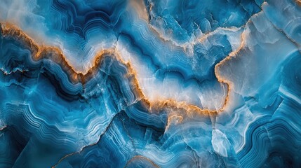 Fototapeta premium Elegant Abstract Blue Onyx Stone with Rich Textures and Golden Accents for Luxurious Design Backgrounds