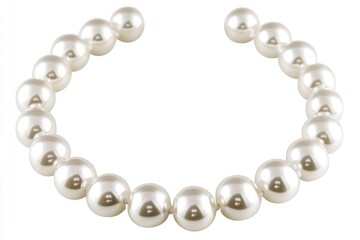 Obraz premium Elegant Pearl Necklace on Pure White Canvas - Perfect Accessory for Celebrations and Bridal Beauty