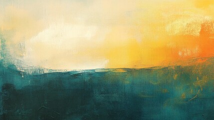 Fototapeta premium Minimalist abstract painting with ethereal colors and textures showcasing subtle brushstrokes in a serene gallery setting