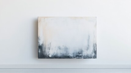 Minimalist abstract canvas artwork featuring soft textures and light brush strokes in calming muted color tones.