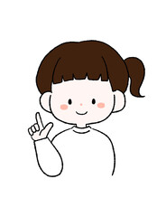 ポイントを示す女の子のイラスト