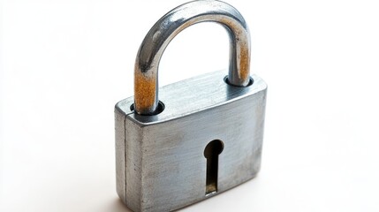Fototapeta premium Durable padlock key designed for security and affordability with a robust structure difficult to break into for enhanced safety.