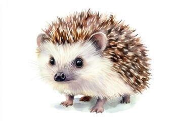 Obraz premium A cute, illustrated hedgehog with soft quills and expressive eyes, showcasing the charm of wildlife.