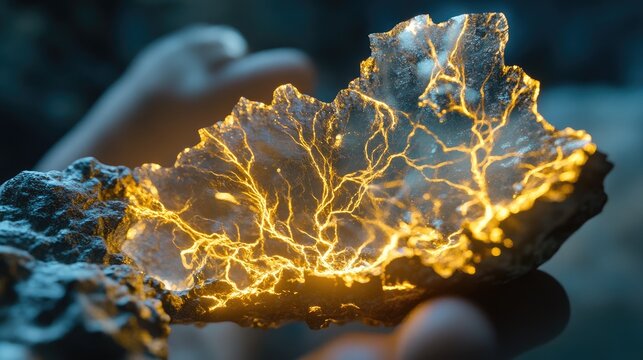 Radiant fulgurite showcasing intricate lightning patterns formed by a powerful lightning strike on natural mineral rock