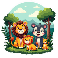 Fototapeta premium animals in the woods
