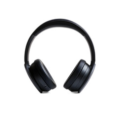 Sleek Black Wireless Headphones on Transparent Background