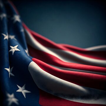 Somber Patriotic Image of Draped American Flag with Rich Colors