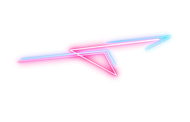 Abstract neon laser line zigzag retro style 80s-90s.