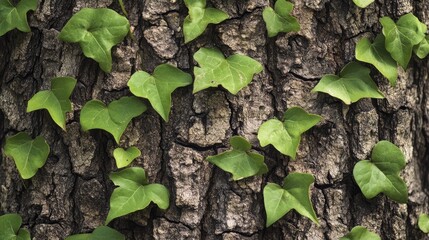 New green leaves sprouting on tree trunk close up showcasing nature's resilience and growth in a lush organic environment
