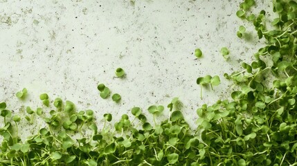 Radish microgreens on a light backdrop showcasing vibrant green sprouts for healthy eating lifestyle and fresh vegetable delivery options