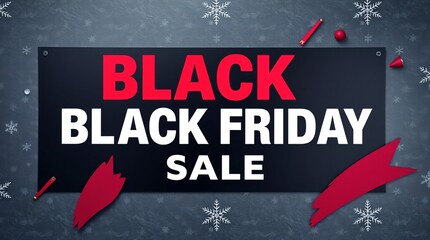 Black friday poster with text 50% off. Vector illustration Black Friday for sales. Price discount ad. Campaign for stores, retail. For social media, poster