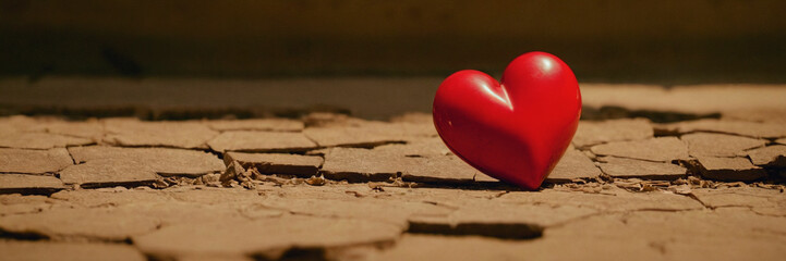 Fototapeta premium Heart-shaped Gemstone Resting on a Wooden Surface Illuminated by Soft Light During Sunset