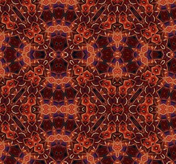 Elegant Dark Red Pattern. Symmetrical Gradient Pattern Featuring Layered Visual Effects and Repetit
