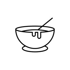 Bowl of soup icon Vector logo outline