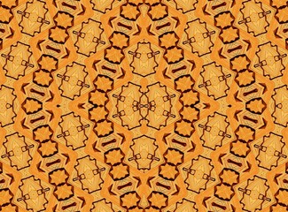 Pattern of Gentle Tan. Repeating Geometric Pattern Showcasing Layered Symmetry and Smooth Color Ble