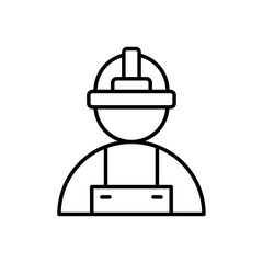 Construction worker icon Vector logo outline