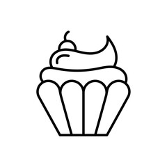 Cupcake icon Vector logo outline