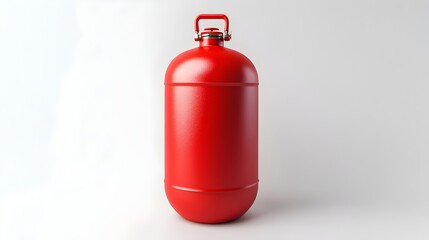 Obraz premium Red Propane Gas Cylinder Tank Safe Storage Industry Equipment