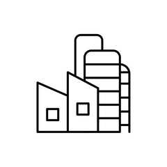 Industrial factory icon Vector logo outline