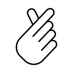 korean heart icon Vector logo outline