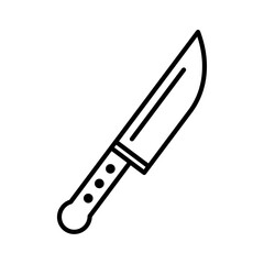 Kitchen knife icon Vector logo outline