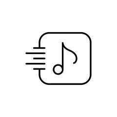 Music note icon Vector logo outline