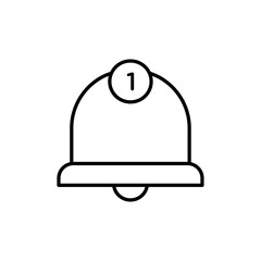 Notification bell icon Vector logo outline