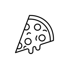 Pizza icon Vector logo outline