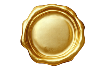 Gold wax seal on transparent background. high resolution PNG file
