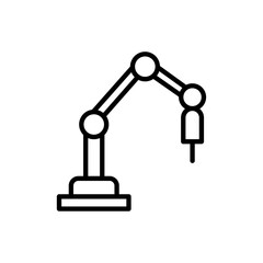 Robot arm icon Vector logo outline