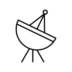 Satellite dish icon Vector logo outline
