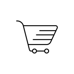 Shopping trolley icon Vector logo outline