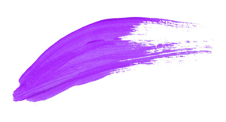 Hand drawn purple brush stroke isolated on transparent background.