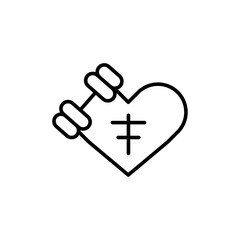 Obraz premium Strong heart icon Vector logo outline