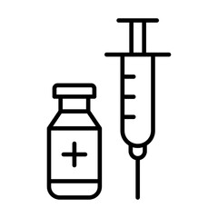 Vaccination icon Vector logo outline