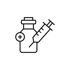 Vaccine vial icon Vector logo outline