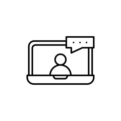 Video call icon Vector logo outline