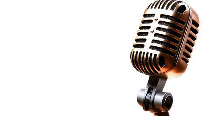Cutout of an old golden microphone