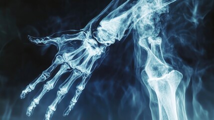Radiography Day Celebration X-Ray of Human Arm and Hand Showing Bone Structure in Detail
