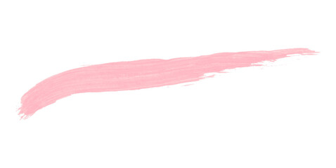 Hand drawn pink brush stroke isolated on transparent background.