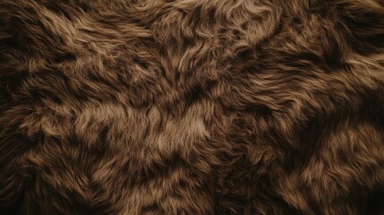 Naklejka premium Fluffy dark brown goat fur texture background ideal for nature-inspired design and textile projects