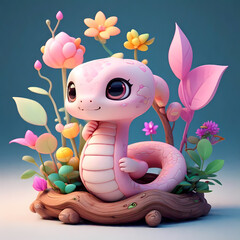 cute snake 3d