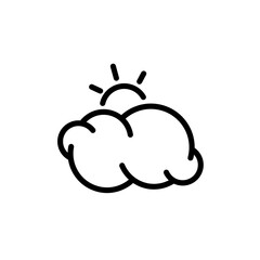 Sunny weather icon with clouds